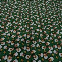 Coton imprime bonhomme de neige ton vert2