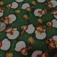 Coton imprime bonhomme de neige ton vert6