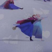 Coton imprime enfant bleu reine des neiges1