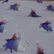 Coton imprime enfant bleu reine des neiges2