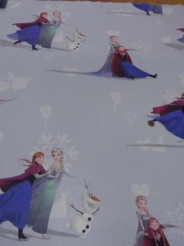 Coton imprime enfant bleu reine des neiges2