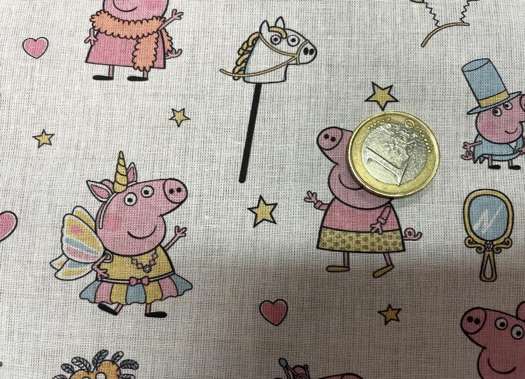 Coton imprime peppa pig
