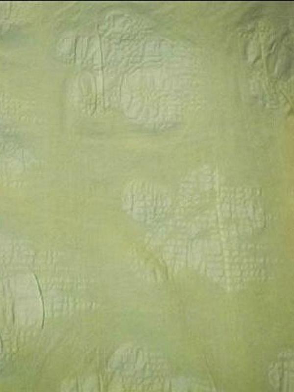 Coton jaune paille motif fleur gauffre