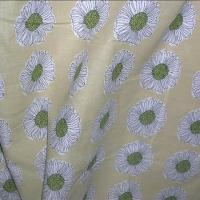 Coton jaune paille paquerettes coeur tilleul 1