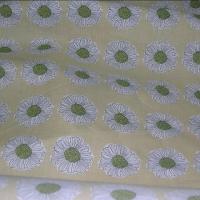 Coton jaune paille paquerettes coeur tilleul 3