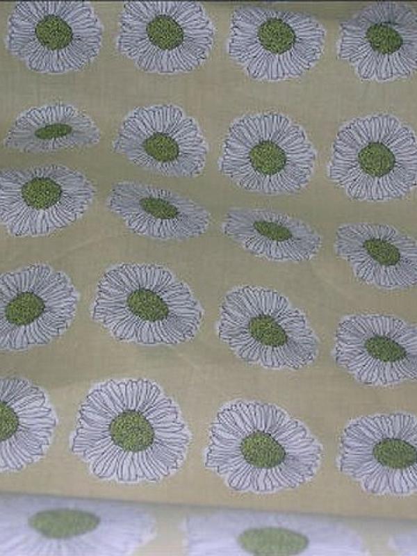 Coton jaune paille paquerettes coeur tilleul 3 