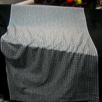 Coton leses noires bande blanche a pois gris