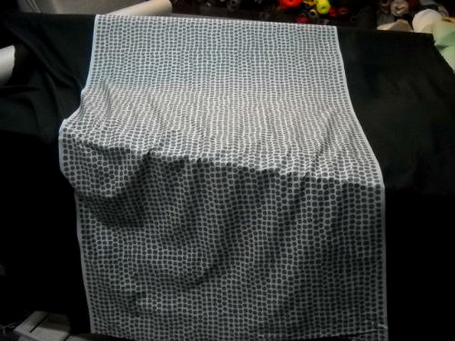 Coton leses noires bande blanche a pois gris