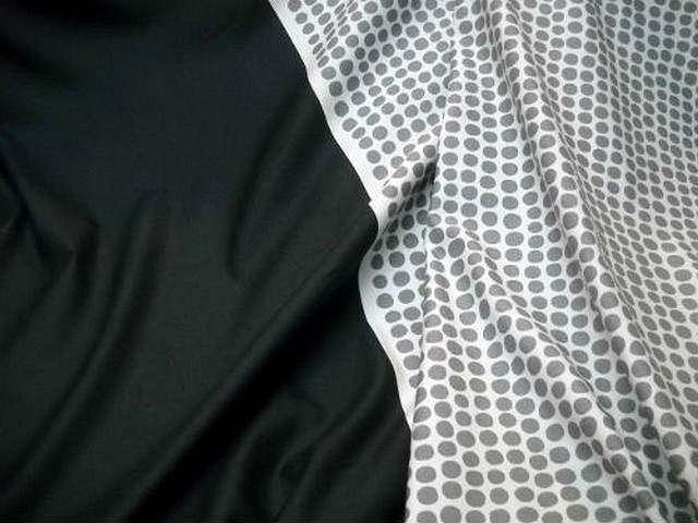 Coton leses noires bande blanche a pois gris 1