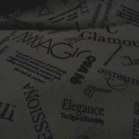 Coton lycra cafe motif floque noir 3 