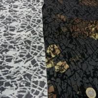 Coton lycra faconne tons noir marron 1 