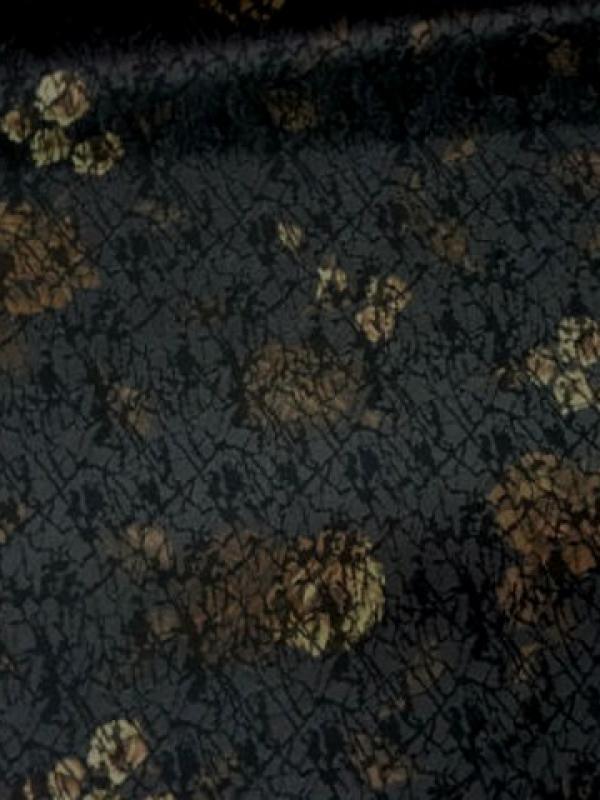 Coton lycra faconne tons noir marron 2 
