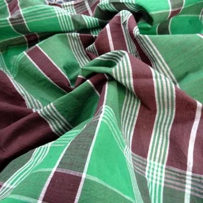 Coton madras teintes menthe et chocolat 1 