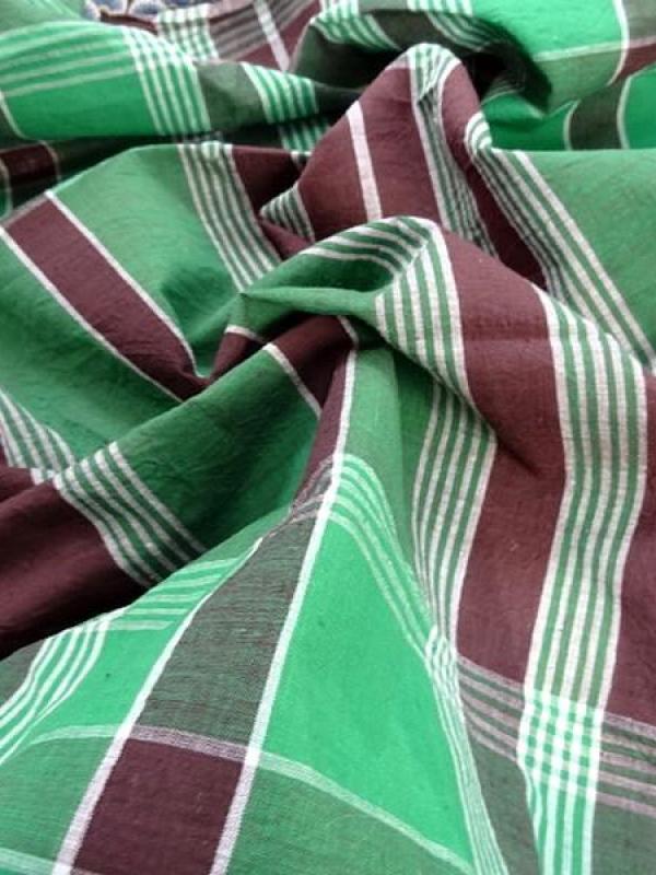Coton madras teintes menthe et chocolat 1 