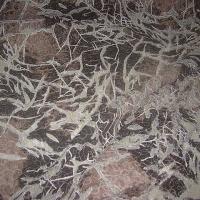 Coton marron delave devore dentelle effet fissure 1 