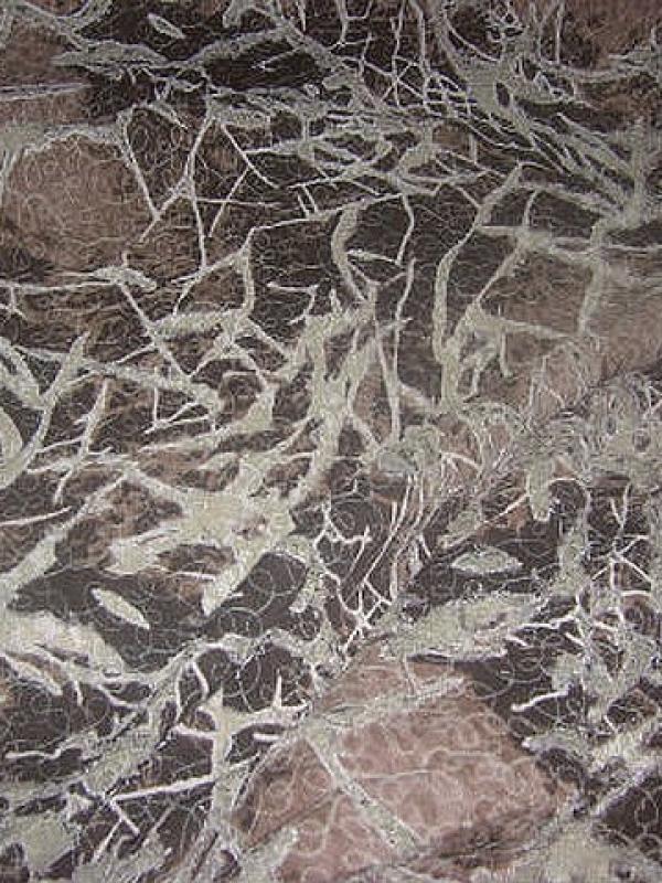 Coton marron delave devore dentelle effet fissure 1 