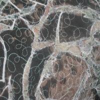 Coton marron delave devore dentelle effet fissure 2