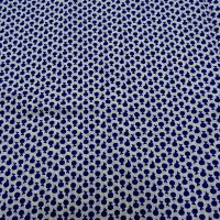 Coton melange blanc casse motif mini pommes bleu outremer 5