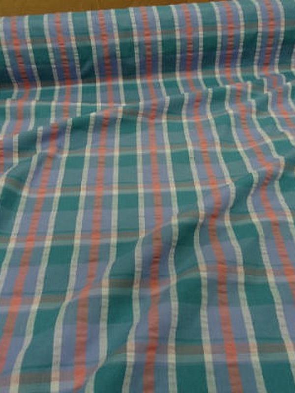 Coton melange carreaux cloque 2 