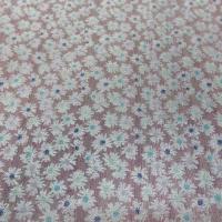 Coton melange faconne marguerites fond vieux rose 5 