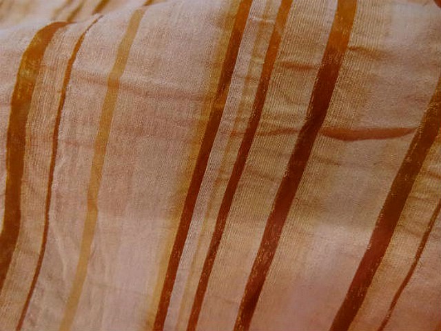 Coton melange mandarine devore raye 2