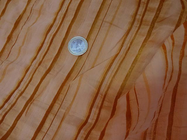 Coton melange mandarine devore raye 3