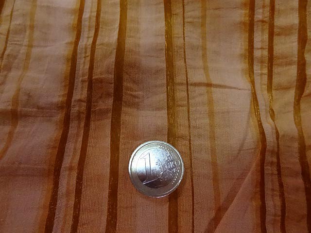 Coton melange mandarine devore raye 4