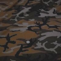 Coton motif camouflage caramel et chaudron 