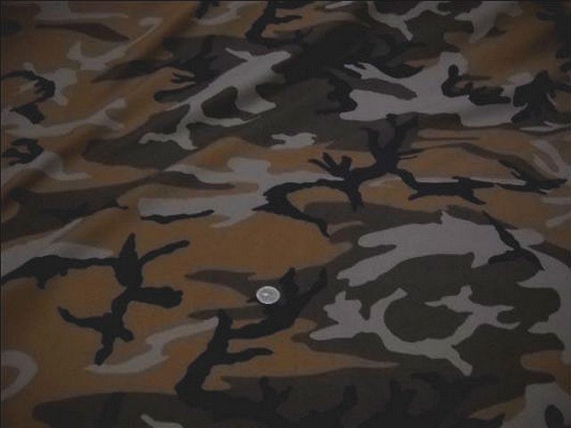 Coton motif camouflage caramel et chaudron