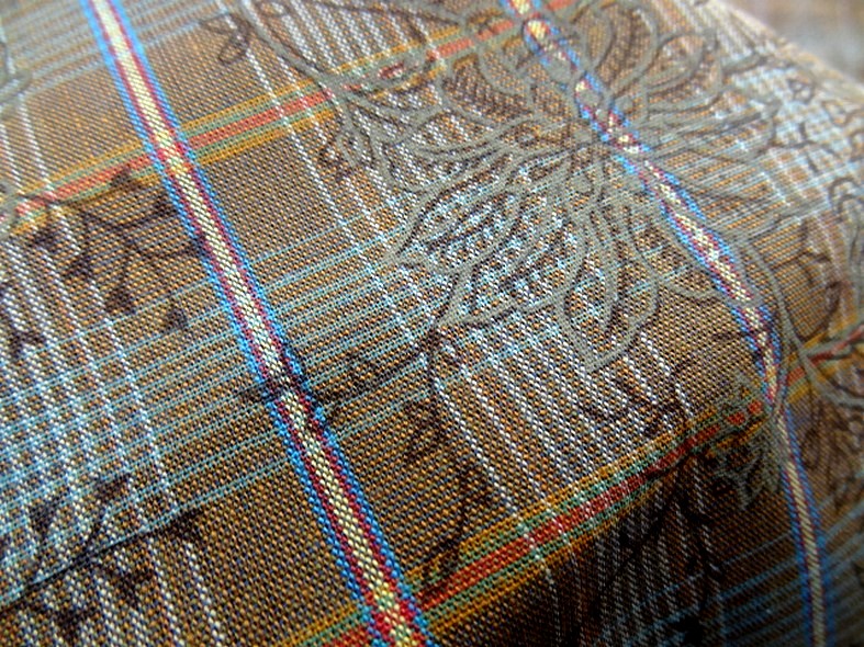 Coton motif carreaux tisses fines fleurs imprimees 3