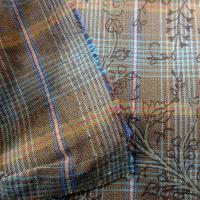 Coton motif carreaux tisses fines fleurs imprimees 4