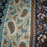 Coton motif frises cachemire bleu chaudron 2 