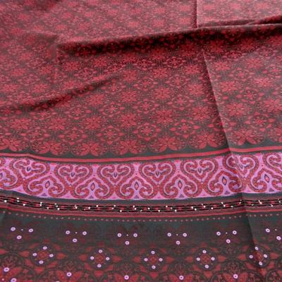 Coton motifs tisses noir fuchsia rouge a sequins 1 