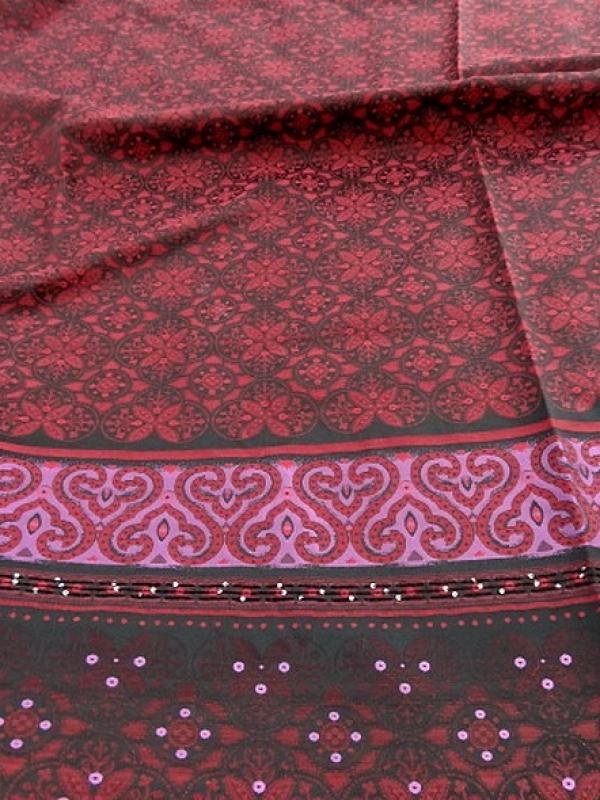 Coton motifs tisses noir fuchsia rouge a sequins 1 