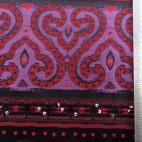 Coton motifs tisses noir fuchsia rouge a sequins 3