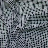 Coton noir fin motif pois en geometrie blanc 1 