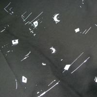 Coton noir motif croissant de lune blanc 2 