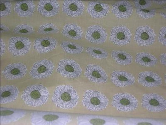 Coton paille imprimé fleurs 2