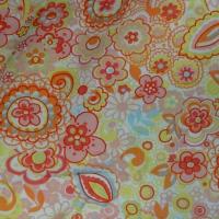 Coton percale imprimé fleurs stylisées 1