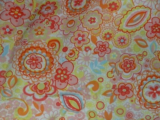 Coton percale imprimé fleurs stylisées 1