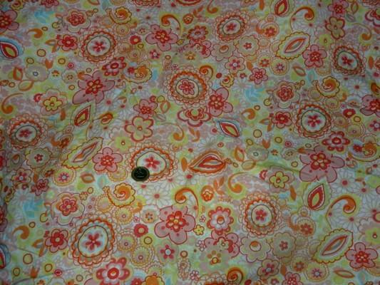 Coton percale imprimé fleurs stylisées 1