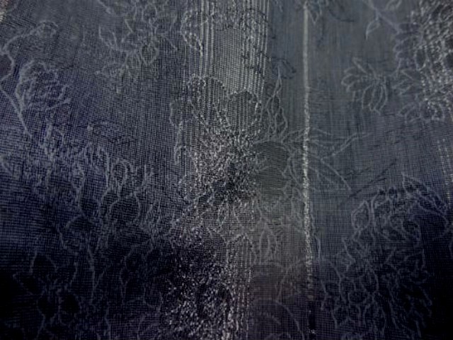 Coton polyester raye bleu gris fondu 3