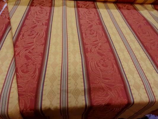 Coton polyester rayures safran jaune paille 1 