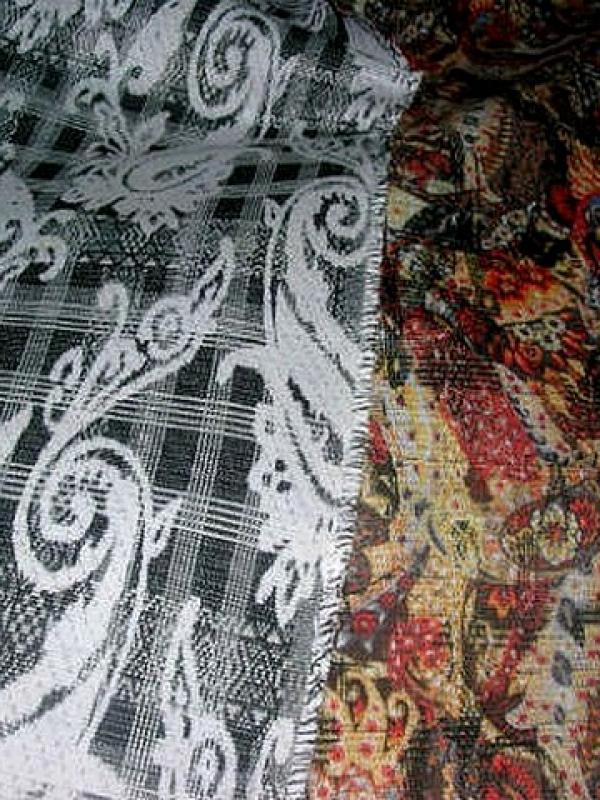 Coton reversible cachemire noir blanc et couleur 1 