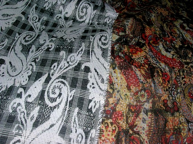 Coton reversible cachemire noir blanc et couleur 1