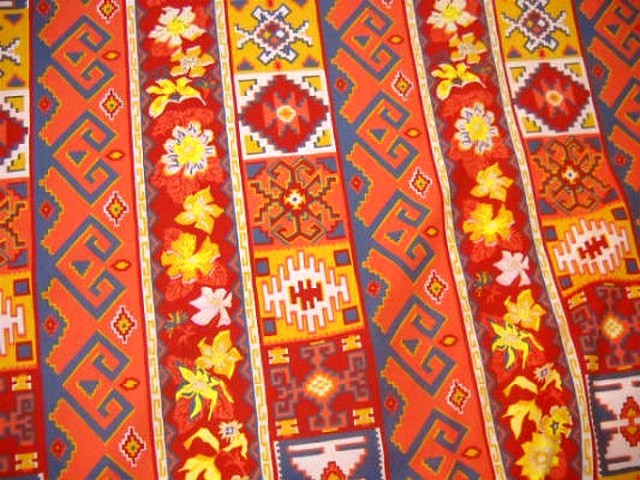 Coton rouge motifs rayures amerindiennes 1 