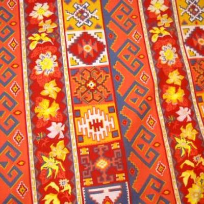 Coton rouge motifs rayures amerindiennes 1 