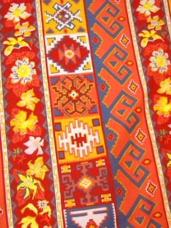 Coton rouge motifs rayures amerindiennes 1 