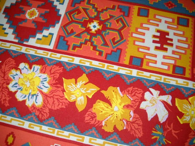 Coton rouge motifs rayures amerindiennes 2 