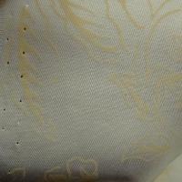 Coton serge mercerise blanc casse motif fleurs paille 5 